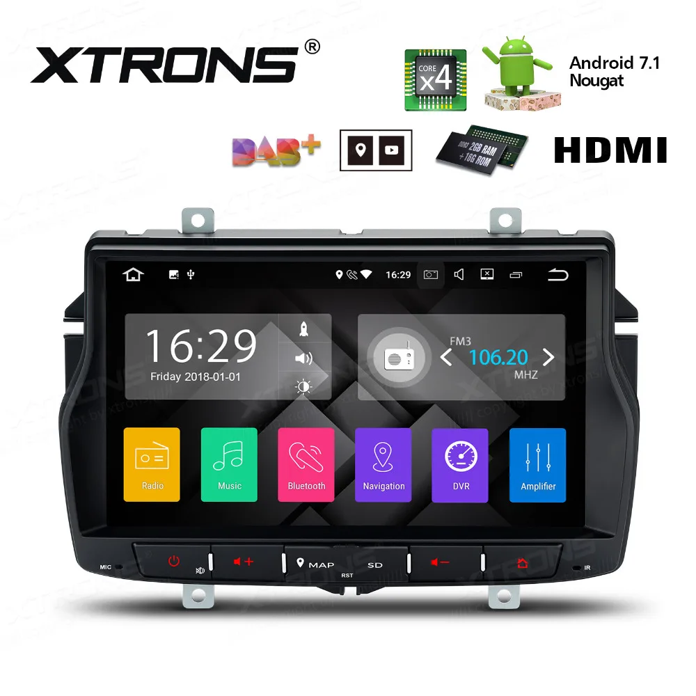 Автомобильный мультимедийный плеер XTRONS 8 дюймов один Din Android 7 1 навигация GPS HDMI