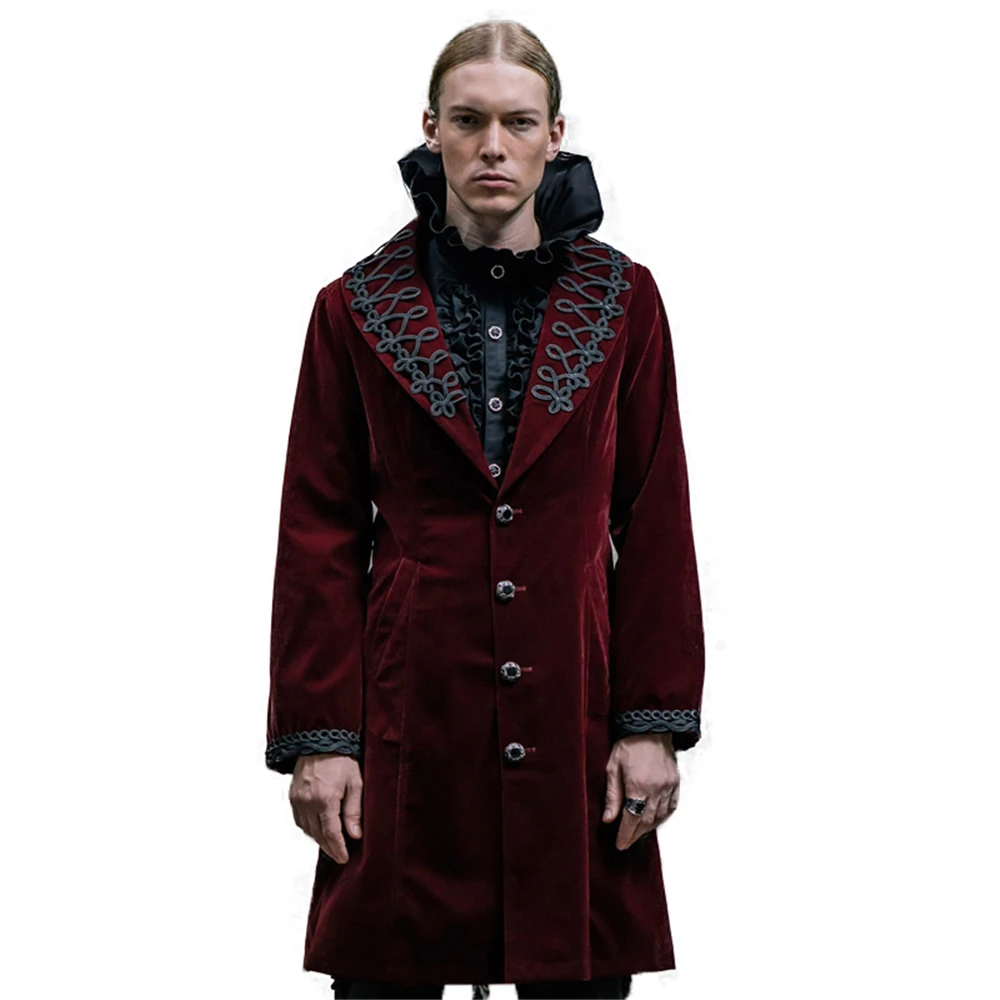 Gothic Men's Dress Coat Steampunk Lapel Neck Winter Long Jacket Party Halloween Outerwear Coats | Мужская одежда