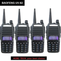 4pcs baofeng uv 82 dual ptt walkie talkie 10km dual band vhf uhf 136 174mhz400 520mhz ham cb radio station hf transceiver