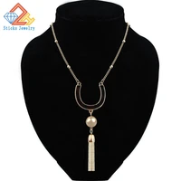 new vintage boho long fringe tassel necklaces pendant for women bohemian jewelry collar
