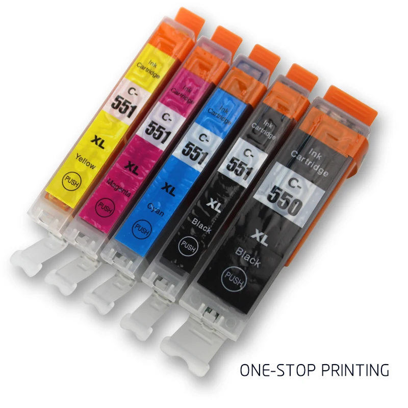 5PK PGI-550 картриджи чернил для Canon iP7250 MG5650 MX925 iX6850 MG5550 MG5450 MG6650 MX920 MG5400 MG6450 MG7500 MX725 |