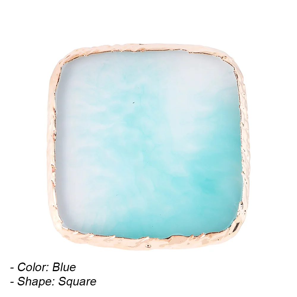 Blue Square 1 шт. акриловый держатель из горного хрусталя для ногтей Акварельная палитра лаков для ногтей с золотыми краями блюдо для украшения кристаллов инструмент для маникюра LA665 - Цвет: Blue Square
