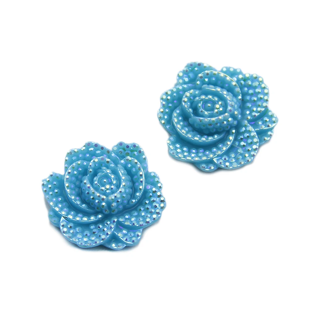 David Accessories 20 шт. 3D цветок полимерные Стразы плоские с оборота для свадьбы с украшением в виде пуговицы, поделка рукоделие аксессуары, 20Yc5799 - Цвет: 25x25mm