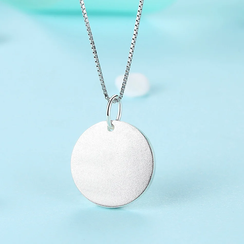 Круглый заявление ожерелье для женщин пользовательское имя 925 стерлингового