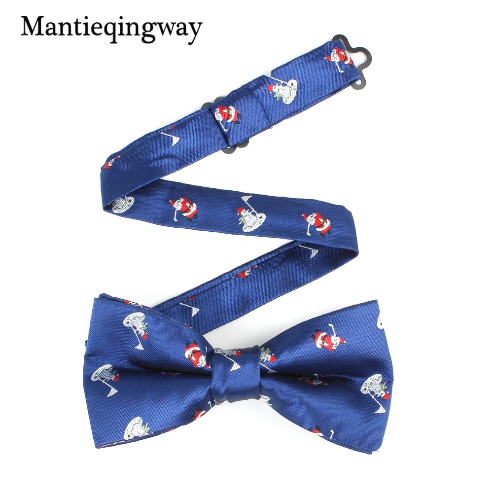 Бренд mantieqingway, мужской галстук-бабочка, мужской галстук-бабочка из полиэстера, для свадьбы, для жениха, тонкий Рождественский галстук-бабочка, Санта Клаус, лось, галстук-бабочка