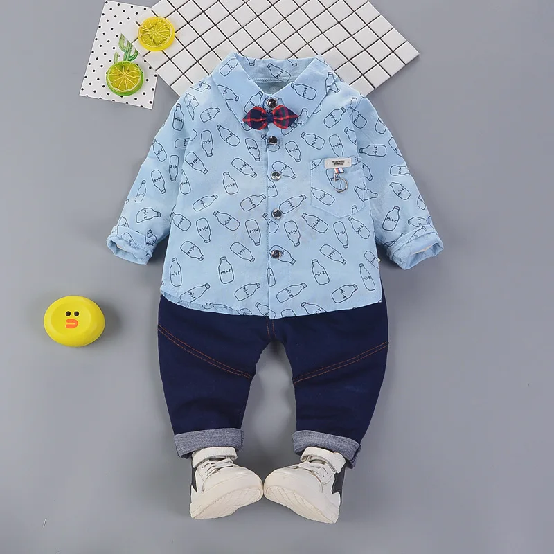 302481 blue JIOROMY/ г. осенний спортивный костюм для мальчиков с надписью детское осеннее платье комплект из двух предметов, штаны с длинными рукавами a1 - Цвет: 302481 blue