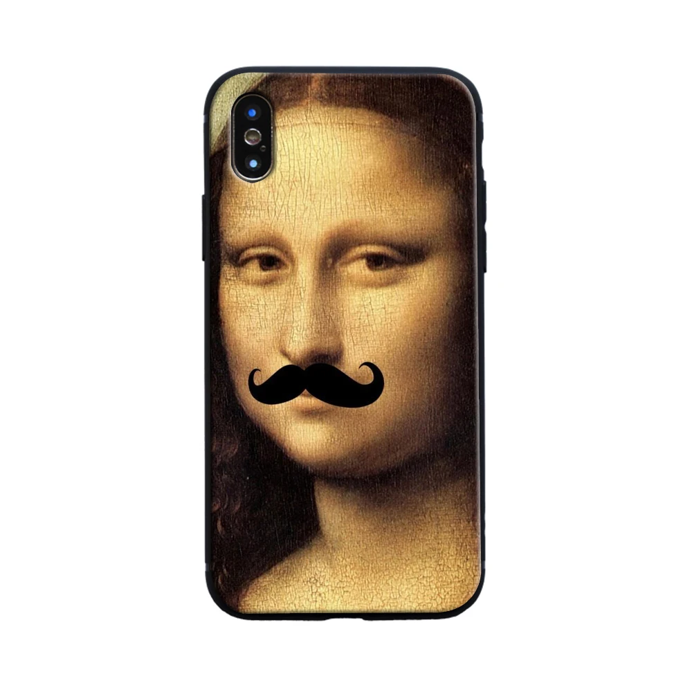 XIAOCHENGGUI Мона Лиза арт Давид линии черный мягкий чехол для телефона для iPhone 8 7 6 6S Plus X XS MAX 5 5S XR 11 pro max чехлы