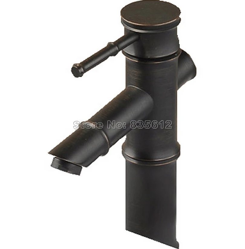 Черный Масляный прорезиненный Бронзовый бамбуковый смеситель для ванной