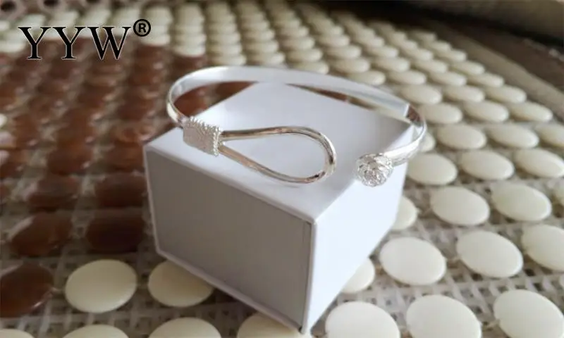 Fashion Romantic Silver Plated Rose Cherry Flower Carve Chain Cuff Bangle Bracelet For Women Simple Gift 925 Caved Jewelry