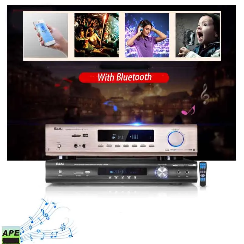 Профессиональный цифровой Hi Fi усилитель KYYSLB 600 Вт 220 В 50F 5 1 Bluetooth высокомощный