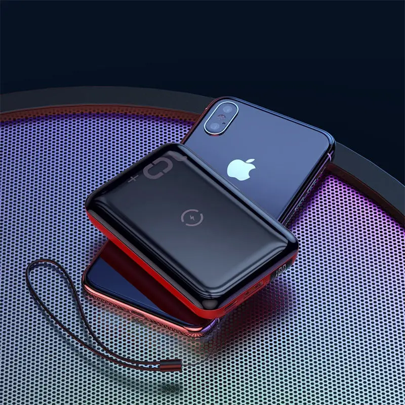Red Power Bank Baseus 10000 мАч Qi Беспроводное зарядное устройство банк питания для iPhone samsung huawei банк питания PD Быстрая зарядка 3,0 Портативный внешний аккумулятор - Цвет: Red Power Bank