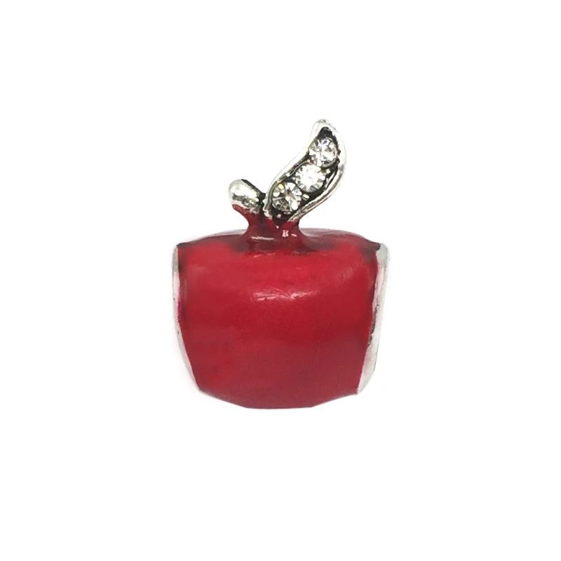 Красная эмаль Белоснежка Яблоко Европейские Бусины Подходят для браслетов и