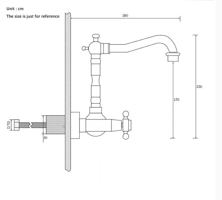 Длинный бронзовый готовый настенный кухонный кран с двумя ручками ванный и