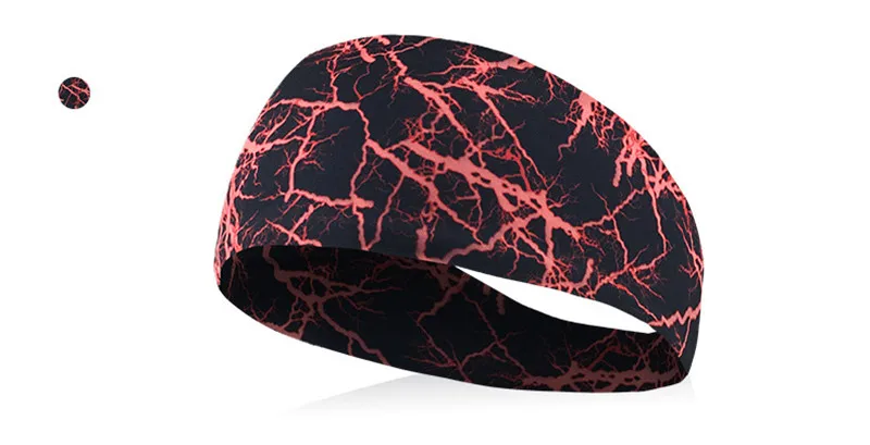 lightning red Спортивная повязка унисекс для мужчин и женщин, эластичная повязка на голову для занятий спортом, бегом, йогой, тренировочным спортом, впитывающая повязка на голову - Цвет: lightning red