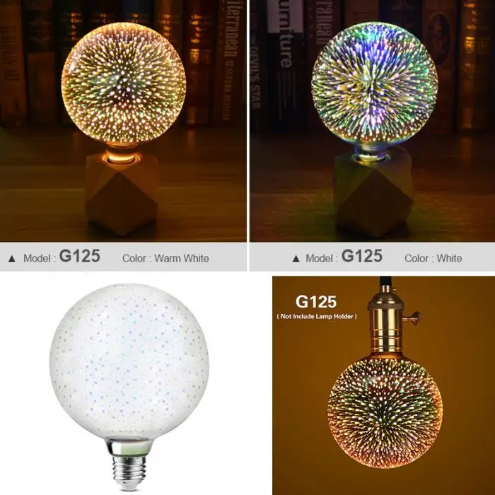 3D Звезда светодиодный светильник RGB E27 фейерверк эффект Эдисона лампа Праздничная Рождественская вечеринка Декор свет CLH@ 8