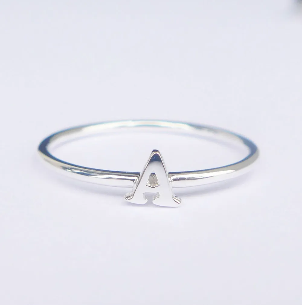 Lot Sale 26pcs(1pc each letter) Solid 925Sterling Silver Initial Ring Capital Letter | Украшения и аксессуары
