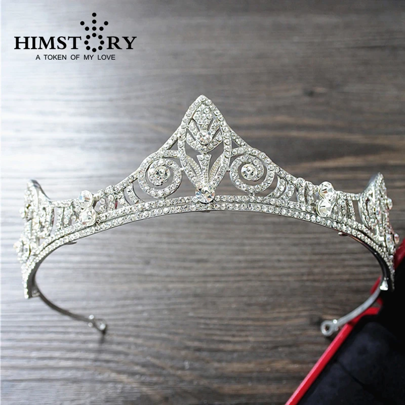 

French Style Hair Crown Simple Beautiful Shinny Rhinestones Wedding Headpiece