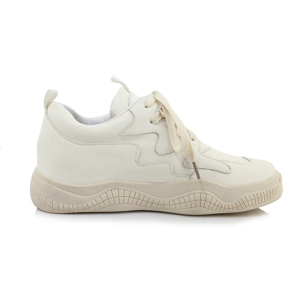 Модные белые кроссовки Женская водонепроницаемая обувь из искусственной кожи