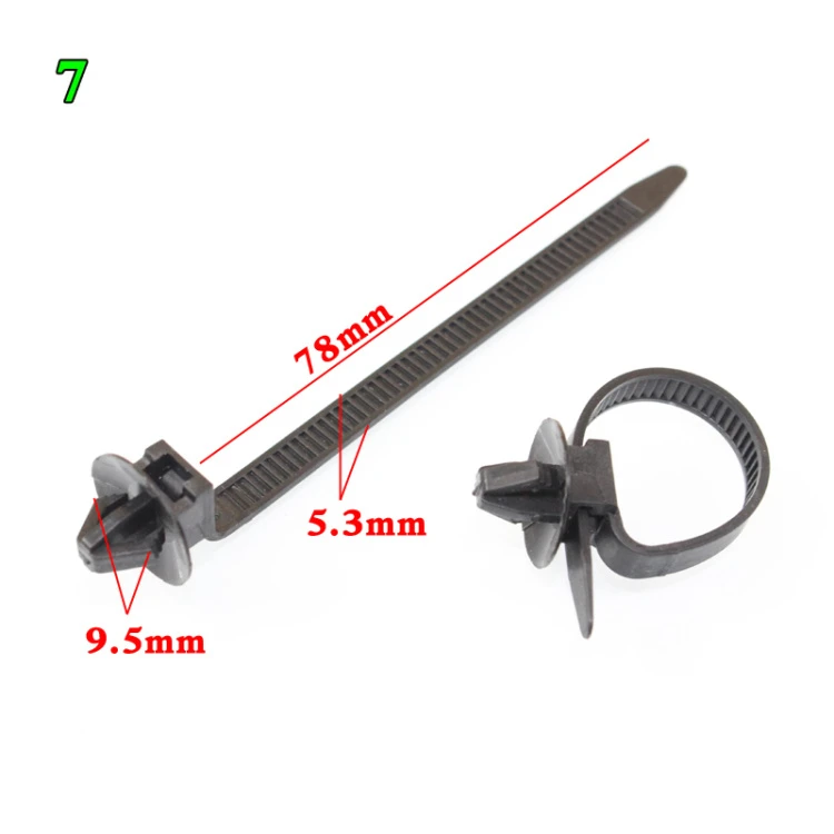 10PCS Number 7 10 шт. автомобильные кабельные стяжки база пластиковый крепеж для Лада луч шасси линии трубы Отделка фиксированной жгут проводов - Название цвета: 10PCS Number 7