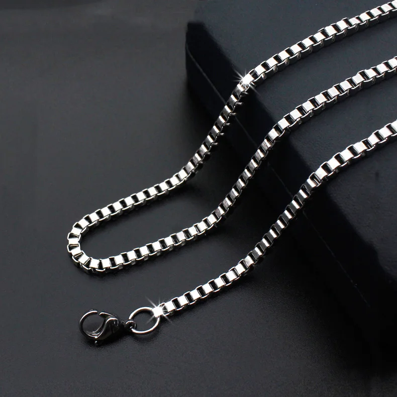 

Fashion simple titanium steel necklace short box chain stainless steel necklace jewelry for man & women hot sale