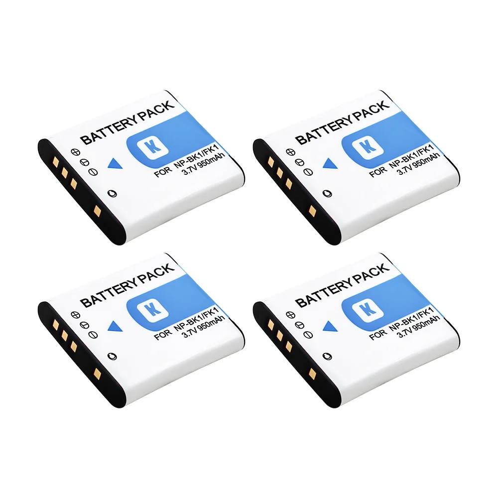 4x аккумуляторная батарея NP BK1 FK1 и 1x USB зарядное устройство для Sony DSC W190 S750 S780 S950 S980