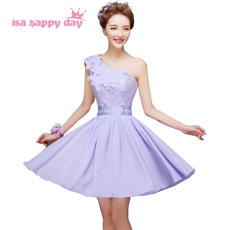 Дешевый светильник-фиолетовый короткий сиреневый на одно плечо длиной до колена