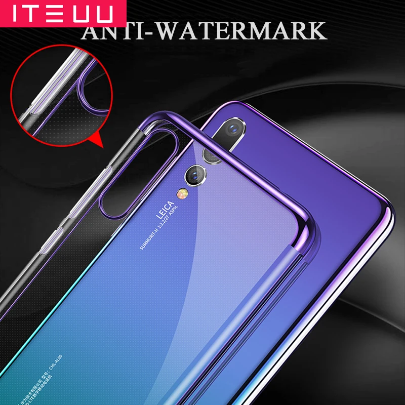 ITEUU ТПУ прозрачный гальванический чехол для телефона huawei P20 PRO Чехлы мягкая