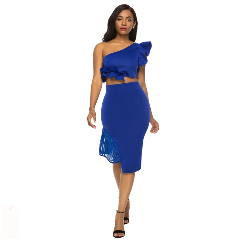 Женские комплекты из 2 предметов летние модные пикантные топы юбки с открытыми