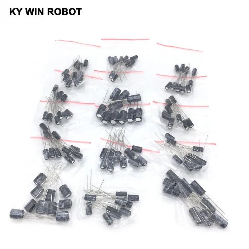 

1set of 120pcs 12 values 0.22UF-470UF Aluminum electrolytic capacitor assortment kit set pack