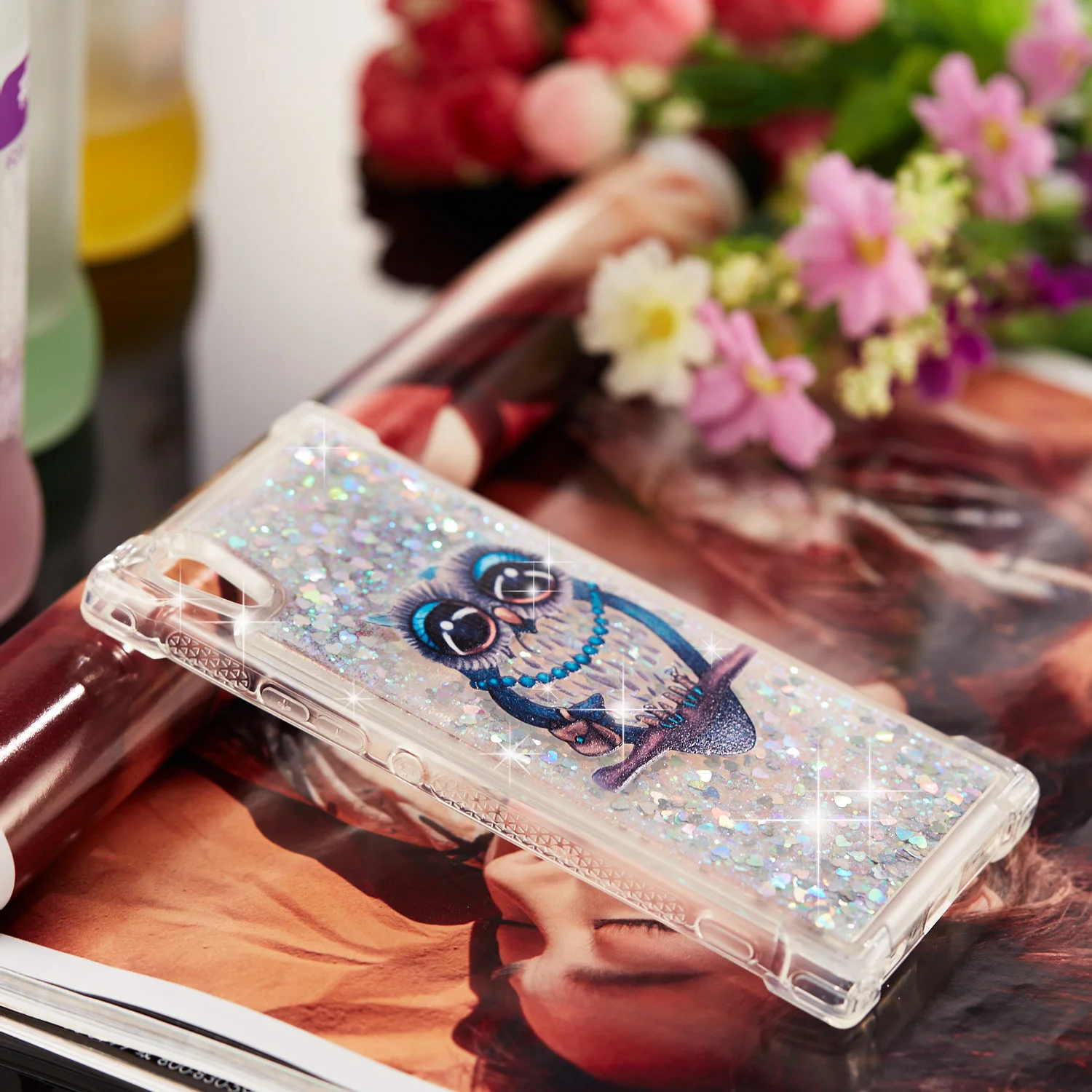 TIKONO динамический песок жидкие чехлы для sony Xperia xa1 XA2 XZ1 XZ2 блестящий чехол L2 XZ Premium