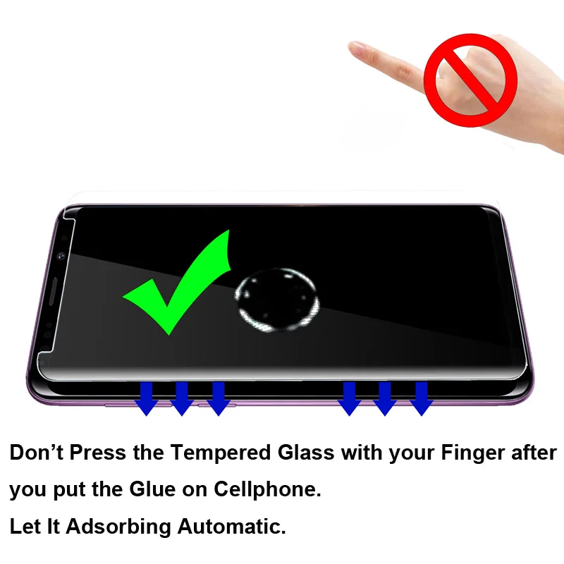 2 шт Полный УФ Клей закаленное стекло протектор экрана для samsung Galaxy Note 9 10 Pro Чехол 2 шт стекло+ 2 шт Клей+ 1 светильник