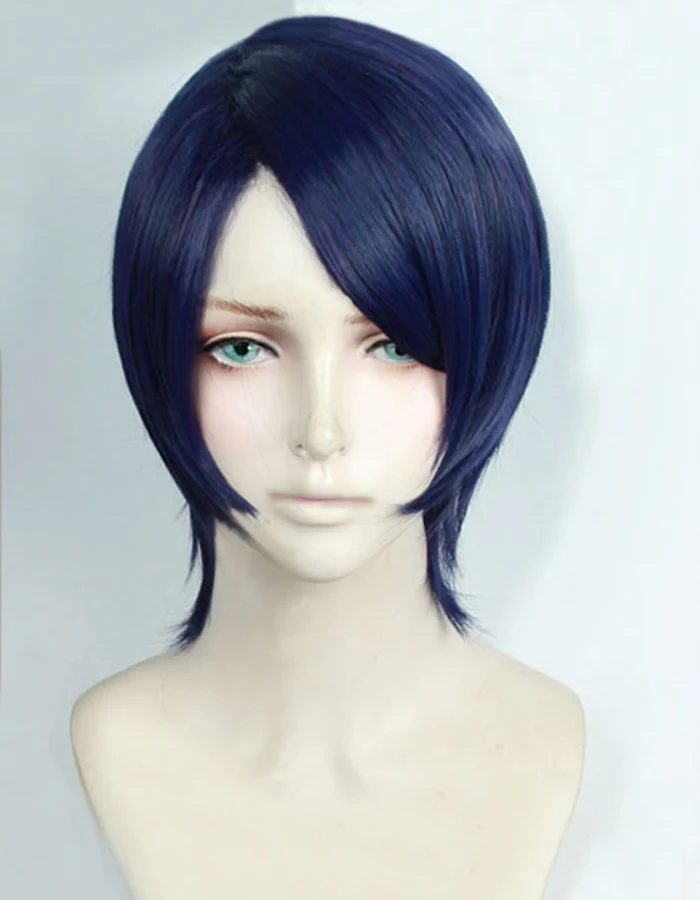 P5 Persona 5 Yusuke Kitagawa Yuusuke Короткие Голубые смешанные термостойкие волосы косплей