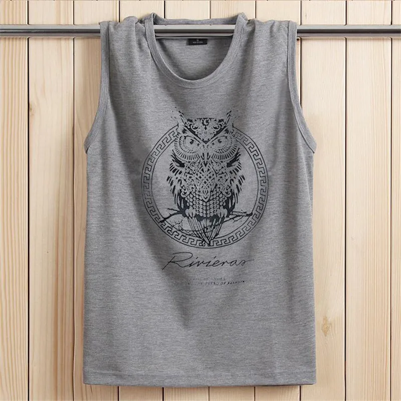Мужская хлопковая майка с круглым вырезом без рукавов|mens cotton singlet|brand singletcotton singlet |