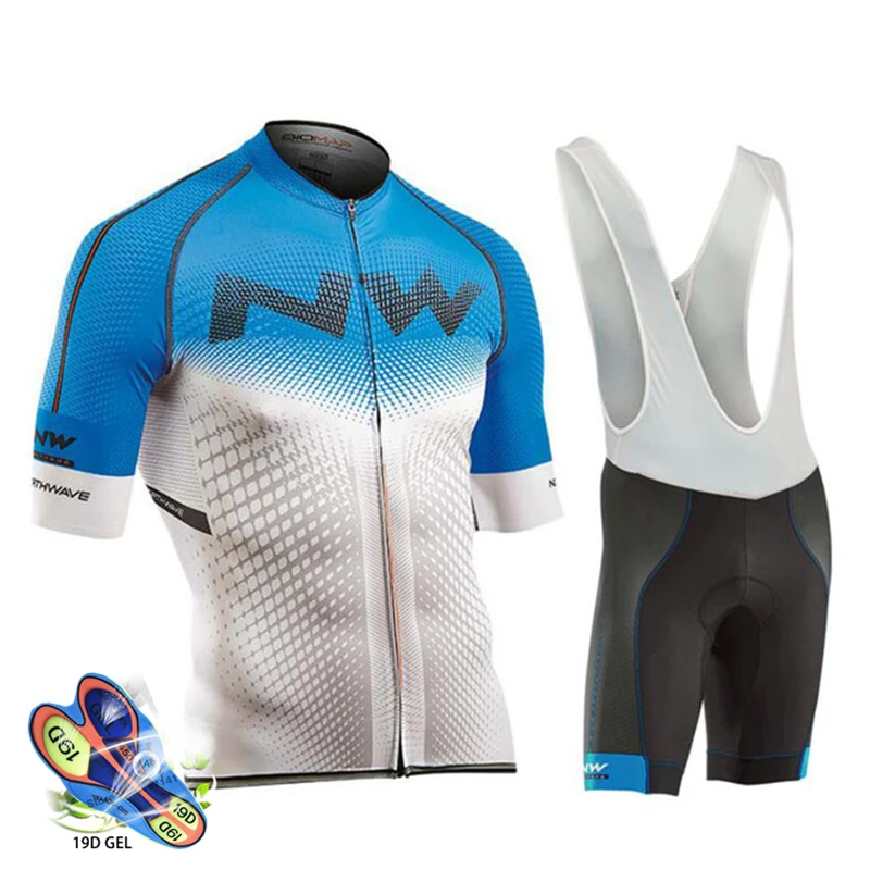 Bib cycling set Northwave NW Мужская одежда для велоспорта с коротким рукавом, трикотажные комплекты, летний триатлонный обтягивающий костюм, Быстросохнущий дышащий анти-УФ - Цвет: Bib cycling set