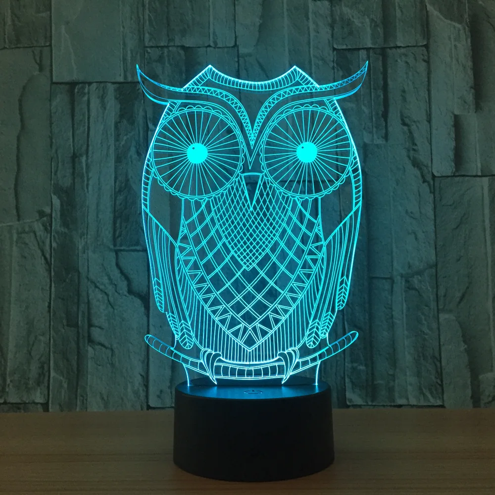 Сова 3d Ночник Новинка 3d светильники Luminaria Led Usb детская комната настольные лампы де шевет де ШАМБРЕ настольная лампа