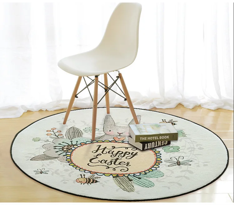 LOUTASI фланелевый коврик для компьютерного стула двери с изображением кролика и