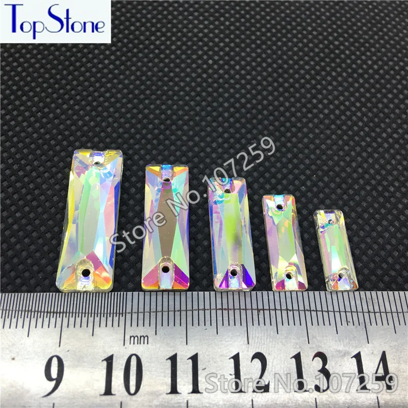 Topstone отличная багетка кристально чистый AB пришить искусственные бриллианты с
