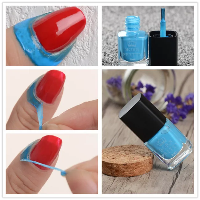 Blue Nail Latex BORN PRETTY 6 мл Лак для штамповки отклеивающийся лак для ногтей латексный 25 цветов лак для ногтей пластина для печати лак для штамповки DIY Инструменты для дизайна ногтей - Цвет: Blue Nail Latex
