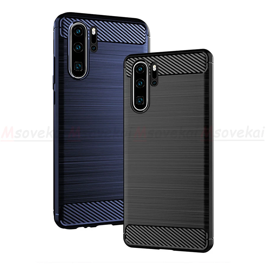 Карбоновый чехол для Huawei P30 P20 Pro Lite Nova 4e 3e силиконовый бампер Мягкий защитный из