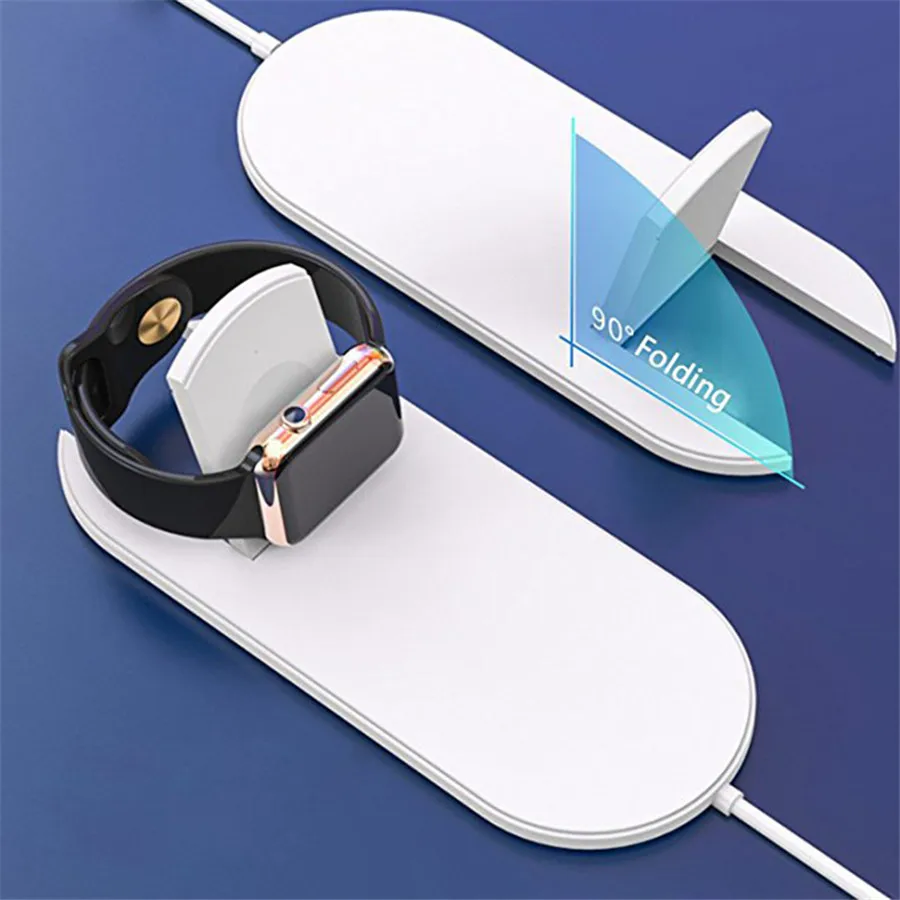 2 в 1 мини air power Qi настольная Беспроводная Быстрая зарядка для Apple iWatch 3 iPhone X XS Max XR 8
