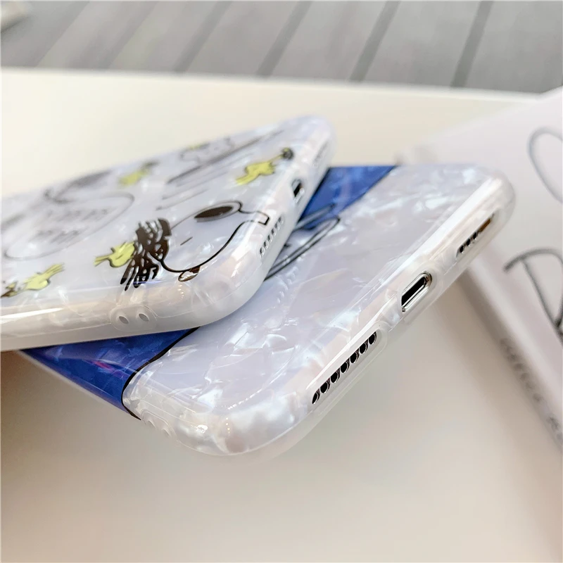 WTSZKL мультяшный милый чехол с рисунком Снупи для телефона iPhone X Xs Max Xr 8 7 6 6s Plus пары |