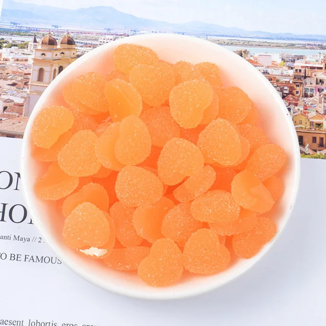Orange 5 шт. Подвески любовь сладкий сахар бусина для поставки слаймов игрушки дополнение для моделирования слизи глина полимер DIY аксессуары для детей - Цвет: Orange