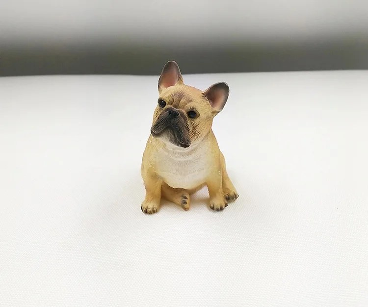 

DUNXDECO Decoration Accessories Miniature 3PCS Miniature Rustic French Bull Dog Simulation Desktop Furnishing Figurine Gift