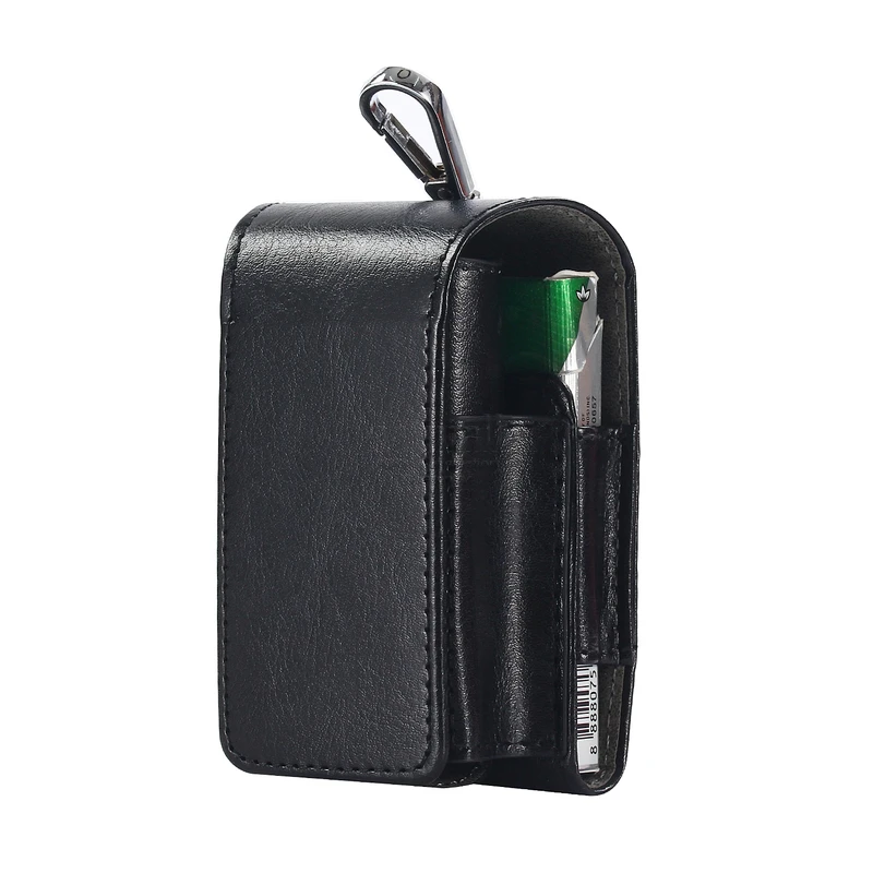 black Luxury Double layer PU Leather Bags For GLO e-cigarette Case Electronic Cigarette Customized Carrying Cover Pouch Accessories - Color: black