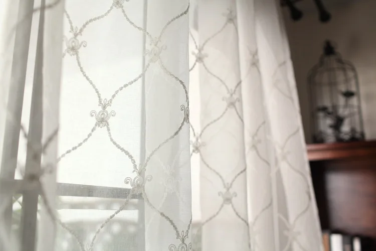Тюль из белой пряжи с вышивкой для гостиной столовой спальни современный простой