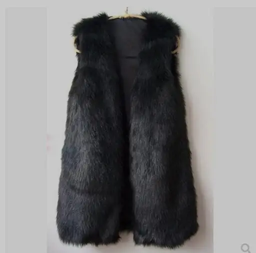 Новый женский длинный жилет из искусственного меха черный женская меховая
