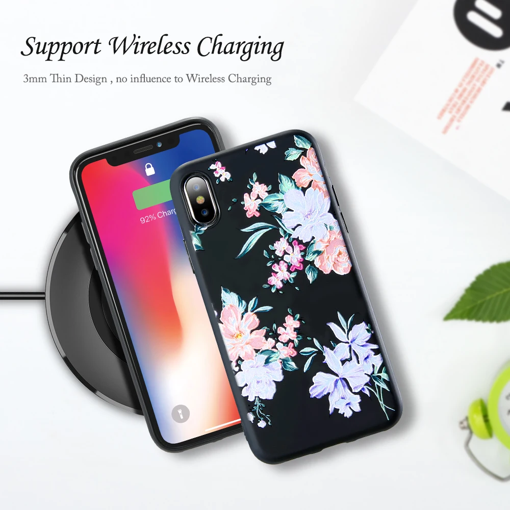 FLOVEME 3D Рельефный цветочный чехол для iPhone 5S 5 SE 6 6s мягкие силиконовые чехлы