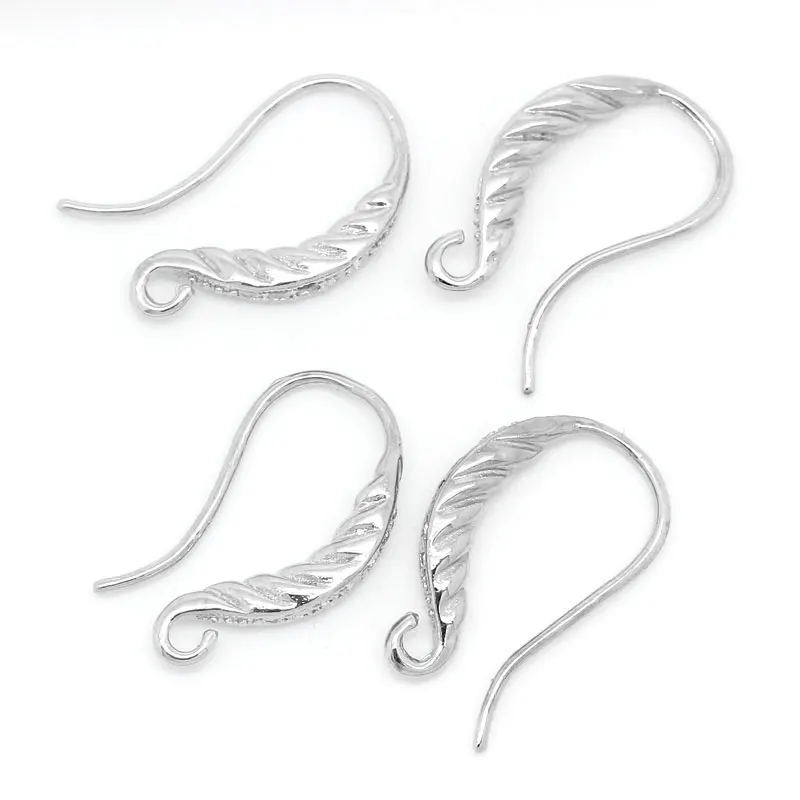 5 пар медных ушных проводов застежки для сережек Серебряный тон 18 мм x 14 |