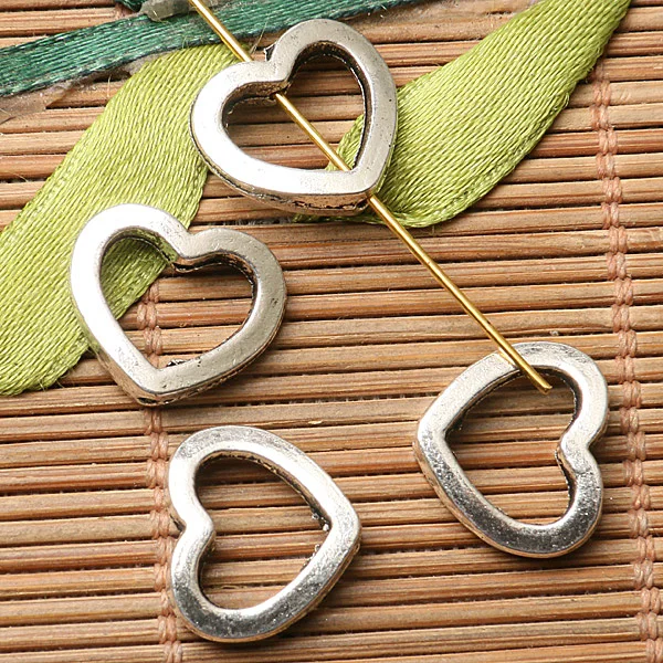 

20pcs dark silver color heart shaped spacer frame bead design EF2732