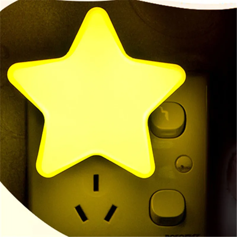 Stars LED Plug in Night Lights Led Wall Lamp Take Good Care Children Sleep Light Sensor Auto Controlled Nightlights Baby Nursing | Лампы и